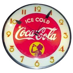 Pam light up clock for Coca-Cola, "Silhouette Girl". Ex working cond.