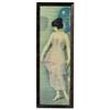Image 1 : Framed yardlong lady in pink gown dancing in moonlight, old frame, 9"W x 25"L.