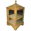 Image 1 : Pine country store display case with "roof top", round knob finial, unusual, 52"H x 24" Sq.