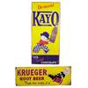 Image 1 : Lot of 2 tin signs:  Embossed Krueger Root Beer, 28"L & embossed Kayo Chocolate Drink,  14"W x 30"H.