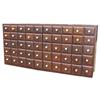 Image 1 : 50 drawer walnut spice cabinet w/porcelain pulls, 17"H.
