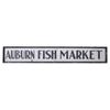 Image 1 : "Old Auburn Fish Market" wood sign, 85"W x 13 1/2"H.