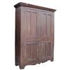 Image 1 : 4 door family cupboard w/chamfered doors, oxblood red paint, 76"H.