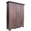 Image 1 : 4 door family cupboard w/chamfered doors, oxblood red paint, 76"H.