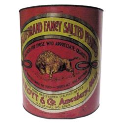 Salted Peanut Tin, "Buffalo Brand."  good condition, 9"H.