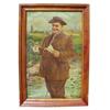 Image 1 : Framed litho on canvas, "Old Overholt Rye" C.1913, signed R. Bohunek, 23"W x 34"H.
