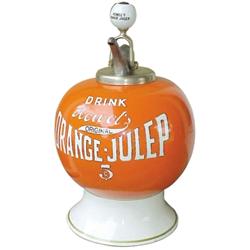  Howel's Orange Julep 5 Cent  syrup dispenser with original correct pump. Base hairline.