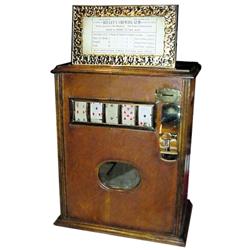 Coin operated "Kelley Puritan" trade stimulator, with poker reels, C.1910