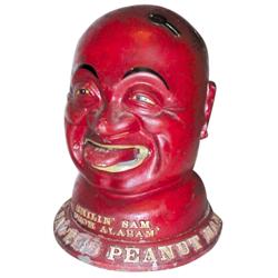 Coin operated 1 cent peanut vending machine "Smilin Sam,"  excellent original condition, early versi