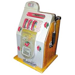 Mills 10 cent Cherry Bell hightop slot machine, good working condition.