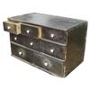 Image 1 : 8 drawer spice chest,  black paint, early, C. 1870-1880, 12"H.