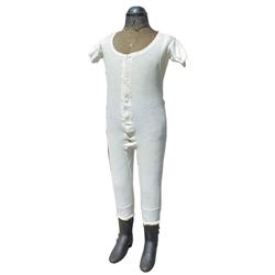 Country Store child's clothing display mannequin, iron feet, c.1900, 41"H.