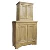 Image 1 : Two piece Midwest cupboard w/wonderful mustard paint, C. 1870, 38"W x 70"H.