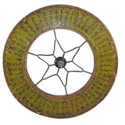 Wooden gambling wheel, painted both sides, good condition, 25 Dia.