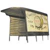 Image 1 : Painted canvas wagon cover, over wood frame for "Charles Zoller Grocery, Pillsbury Best, Minn., Minn