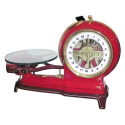 Beautifully restored open face Angldile country store scale, with mirror, on original stand. 21"H.