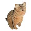 Image 1 : One eyed velvet cat with stripes, stuffed with straw, 7"H.