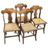 Image 1 : Wonderful set of 4 chairs, "Bishop Hill, IL," original faux-grained finish w/caned seats. All four c