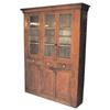 Image 1 : Straight front 6 pane 3 door over 3 drawer dish cupboard, pine, 61"W X 86"H.