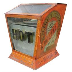 "Uncle Sam" peanut warmer w/burner, C.1890, very good condition, 22"H.