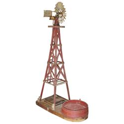 Miniature "Ideal" highly detailed working windmill, by Charles Petrovich, 42"H.