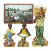 Image 1 : Die cut cardboard display: Sealy mattresses.  Set of four with life size Black figures picking cotto
