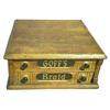 Image 1 : Goff's Braid cabinet, Oak w/0riginal decal on back & orig. pulls, 18"W x 8"H.