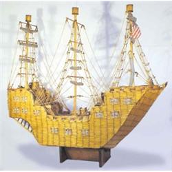 Matchstick Art sailing ship, "Specially designed for George Fielty, Christy Designs, Burlington, IA"