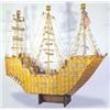 Image 1 : Matchstick Art sailing ship, "Specially designed for George Fielty, Christy Designs, Burlington, IA"