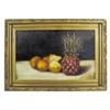 Image 1 : Still life oil painting on canvas of orange & pineapple, signed R.E. Hutchinson, 1908, 22"W x 16"H.