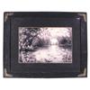 Image 1 : Framed charcoal & pencil picture of a fairy in a pond, 20"W x 16"H.