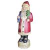 Image 1 : Contemporary life-sized carved wooden Santa holding tree & bag of toys, great carving & paint, 67"H.