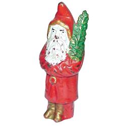 Iron  Santa  bank, great original paint, 6 H.