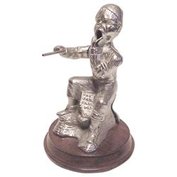 Figural cigar cutter, The Dunce.  Restored. C. 1900. 7 H.