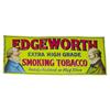 Image 1 : Edgeworth "Extra High Grade" smoking tobacco embossed tin litho sign.  Great Graphic. Ex. Cond. 27"W