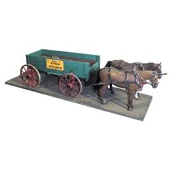 Miniature 2 horse farm wagon, Charles Petrovich, 17 L.