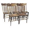 Image 1 : Set of 6 matching ash/oak pressed back chairs, 37"H.