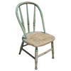 Image 1 : Child's 3 spindled back chair, green over red paint, very cute.