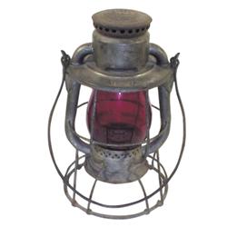 Deitz  Vista  lantern w/red globe, 17 H.