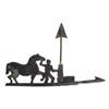 Image 1 : Horse w/man weather vane, hand cutout tin, 11 1/2"H x 19"L.