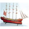 Image 1 : Large red sailing ship, handmade & well constructed w/lots of detail, very old, 60"L x 45"H.
