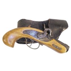 Derringer pistol, "Philadelphia", marked Jukar/Spain 62900, w/holster, 8 1/2"L.