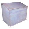 Image 1 : Lift-top blanket chest w/original blue paint w/gold flecks, dovetailed corners, 32"W X 28"H.