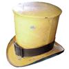 Image 1 : Old country store top hat display on stand, heavy tin painted orange & black.