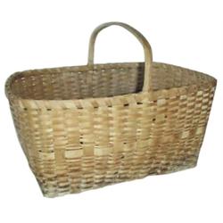 Large market basket w/oak handle, 20"L.