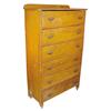 Image 1 : Six drawer grain-painted chest w/original hardware, 62" H x 32 1/2" W.