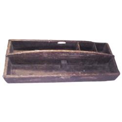 Large early wooden caddy, 33" L.