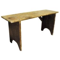 Bucket bench, pine w/painted base, 49"L.