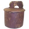 Image 1 : Early hanging wooden salt box, made from log, lid has been replaced, 13" H.