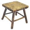 Image 1 : Small handmade bark & wooden stool, 10" H.